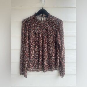 Greige Floral Long Sleeve Top